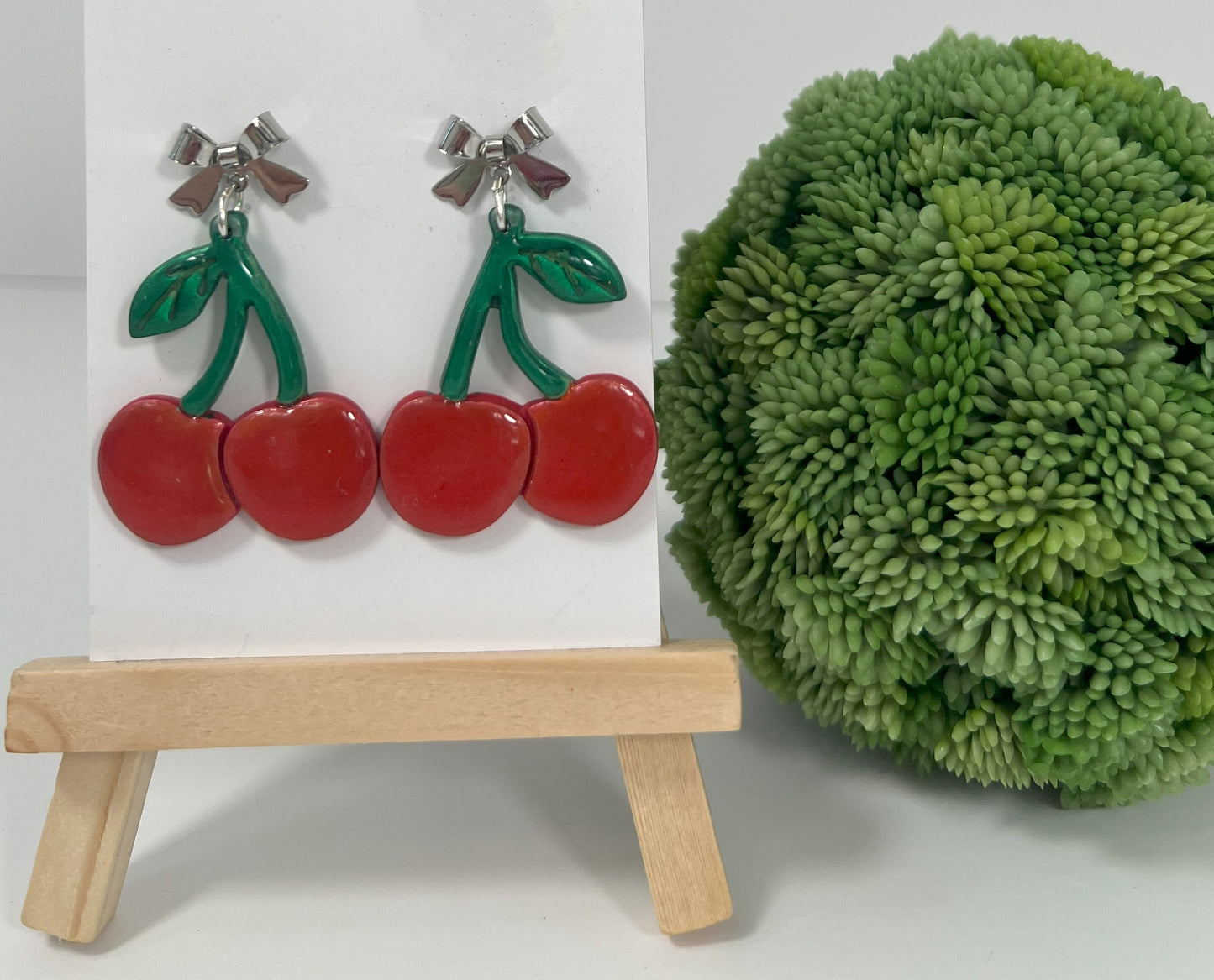Dainty Bow Cherry Drop (Gold or Silver)